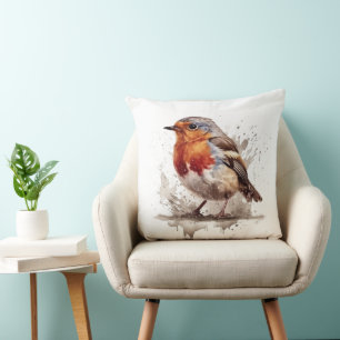 Charming Backyard Robin Cushion