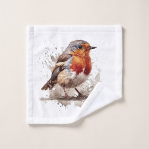 Charming Backyard Robin, custom Bath Towel Set