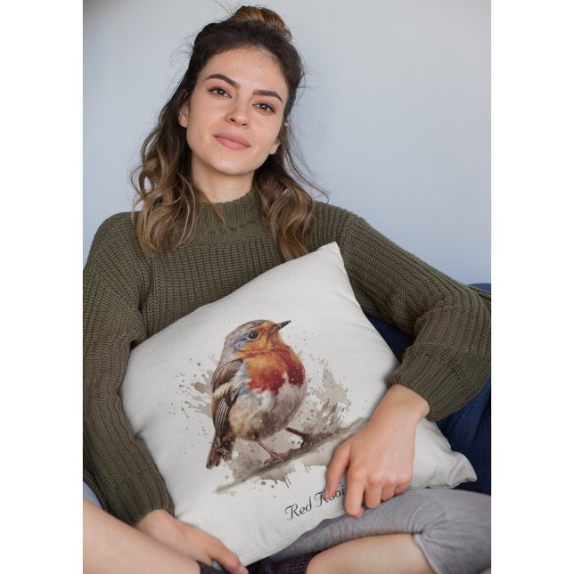 Charming Backyard Robin, custom Cushion (Creator Uploaded)