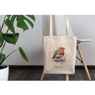 Charming Backyard Robin, custom Tote Bag