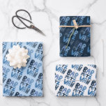 Charming Bar Mitzvah Handlettering Jewish Blue Fun Wrapping Paper Sheet<br><div class="desc">Hope you like this hand made paper variety pack.  Check out my shop for lots more colours and patterns and let me know if you'd like something customised.</div>