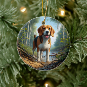 Charming Beagle Keepsake Ceramic Ornament