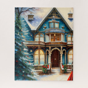 Charming Bed N Breakfast Victorian House Christmas Jigsaw Puzzle