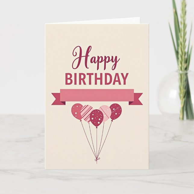 Charming Birthday Banner Card (Front)