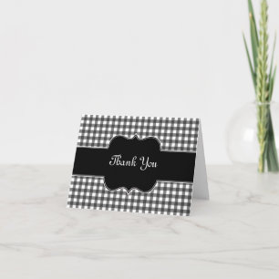 Charming Black and White Gingham Thank You