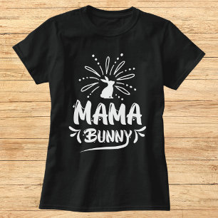 Charming Black and White Mama Bunny T-Shirt