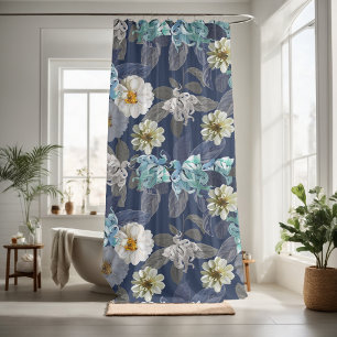 Charming blossom floral decorative eye-catching shower curtain