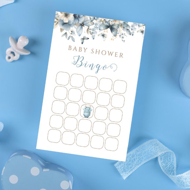 Charming Blue Baby Clothes Baby Shower Bingo (Creator Uploaded)