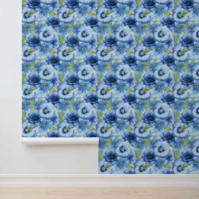 Charming Blue Flowers Wallpaper (Application)