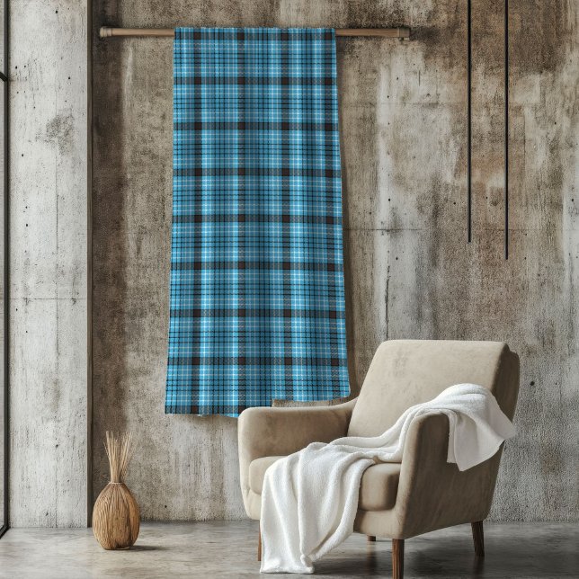 Charming Blue Grey Plaid Throw for Men's Gifting Fleece Blanket (Charming Blue Grey Plaid Throw for Men's Gifting Fleece Blanket)