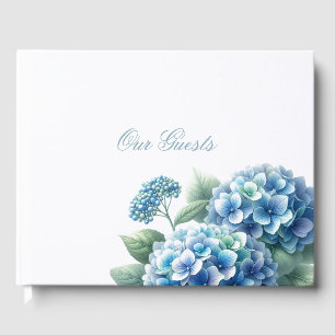 Charming Blue Hydrangea Guest Book
