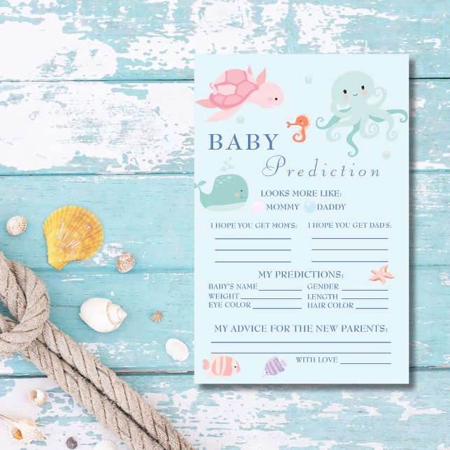 Charming Blue Nautical Baby Guessing Game Card (Creator Uploaded)