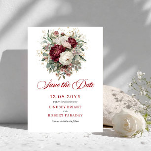 Charming Blush Burgundy Gold Save The Date
