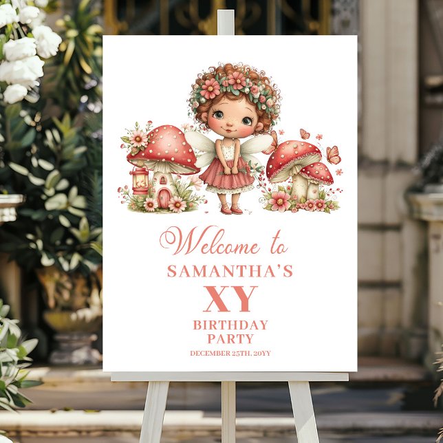 Charming Blush Fairy Birthday Welcome Poster (Charming Blush Fairy Birthday Welcome Poster)