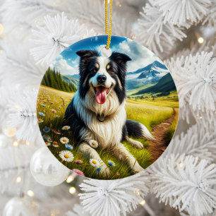 Charming Border Collie Dog Keepsake Ceramic Ornament