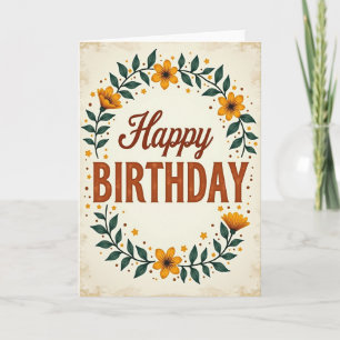 Charming Botanical Birthday Card