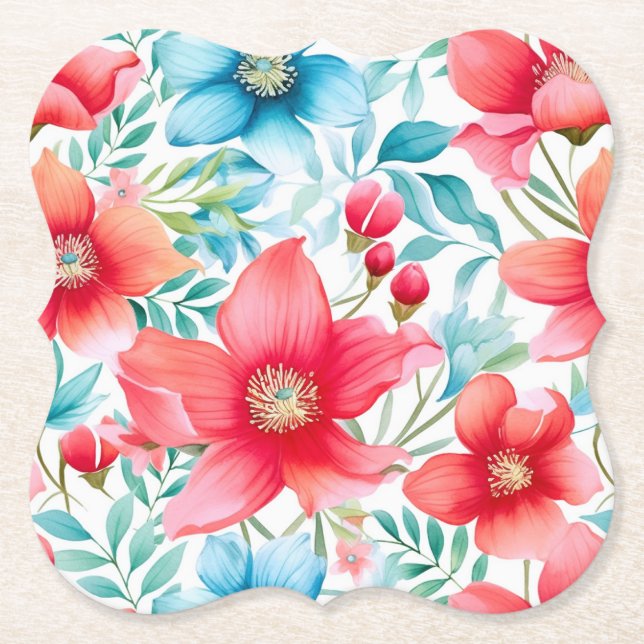 Charming Bouquet Ranya Pattern-65292 Paper Coaster (Front)