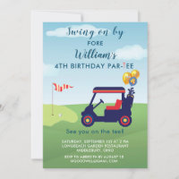 Charming Boy Golf Cart Par-tee 4th Birthday 