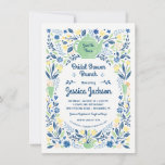 Charming Bridal Shower Brunch / Tea Invitation<br><div class="desc">A fun array of fresh flowers,  coffee cups,  mimosas,  and teapot are the focus of this sweet bridal shower brunch invitation.
Customise with your own text.</div>