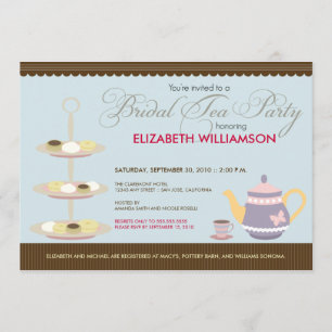 Charming Bridal Tea Party Invitation (blue)