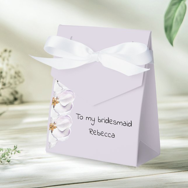 Charming bridesmaids gift, light purple with name favour box (Creator Uploaded)