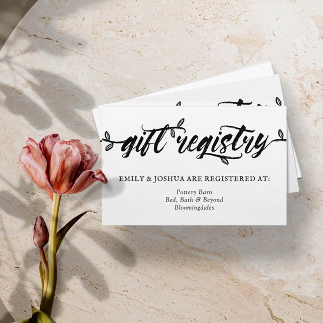 Charming Brush Script Calligraphy Gift Registry Enclosure Card (Creator Uploaded)