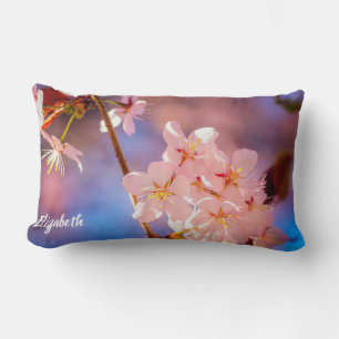 Charming Bunch Of Sakura Flowers In Spring Lumbar Cushion