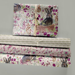 Charming Bunnies In Baskets Meadow Decoupage Wrapping Paper Sheet