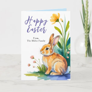 Charming Bunny Spring Easter Holiday Greeting Card