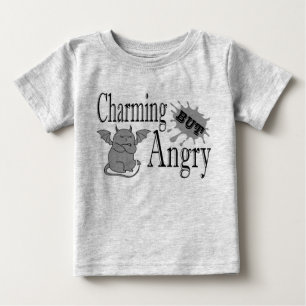 Charming but angry little devil cat funny quote baby T-Shirt