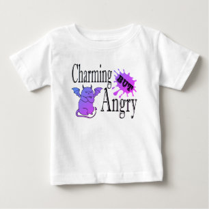 Charming but angry little devil cat funny quote baby T-Shirt