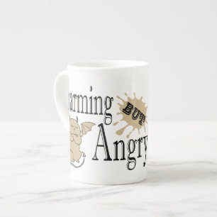 Charming but angry little devil cat funny quote bone china mug