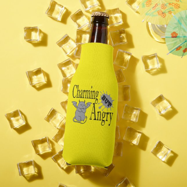 Charming but angry little devil cat funny quote bottle cooler (In Situ Summer)