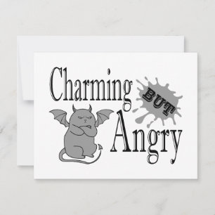 Charming but angry little devil cat funny quote card