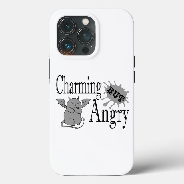 Charming but angry little devil cat funny quote Case-Mate iPhone case (Back)