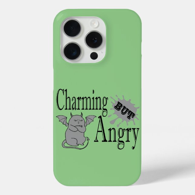 Charming but angry little devil cat funny quote Case-Mate iPhone case (Back)