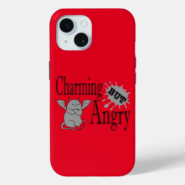 Charming but angry little devil cat funny quote Case-Mate iPhone case (Back)