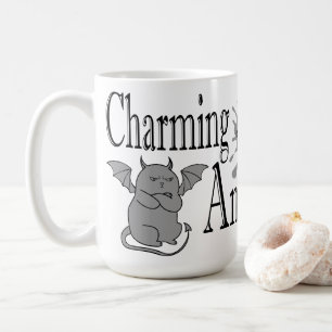 Charming but angry little devil cat funny quote coffee mug