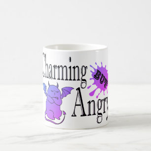 Charming but angry little devil cat funny quote coffee mug