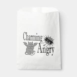 Charming but angry little devil cat funny quote favour bag
