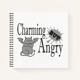 Charming but angry little devil cat funny quote notebook