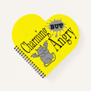 Charming but angry little devil cat funny quote notebook