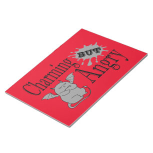 Charming but angry little devil cat funny quote notepad