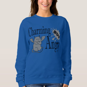 Charming but angry little devil cat funny quote sweatshirt