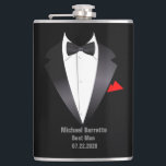 Charming Calla Lily Wedding Best Man Flask<br><div class="desc">I hope you enjoy this great Wedding Best Man Flask with this Tuxedo Suite on it.  You can change all the personal information on the Flask to meet your needs.  Enjoy!
https://www.zazzle.com/store/dazzlingpaperitems</div>