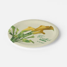 Charming Calla Lily Wedding Paper Plates