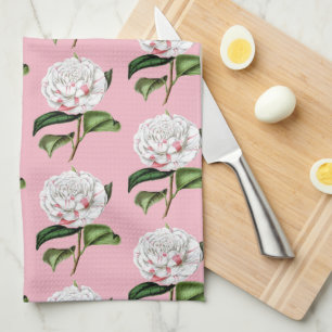 Charming Camellia Floral Tea Towel