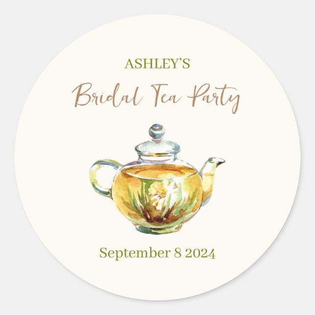 CHARMING Camomile Bridal Tea Party Classic Round Sticker (Front)