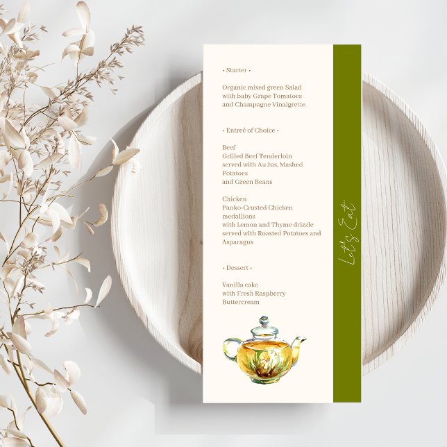 CHARMING Camomile Bridal Tea Party Menu (Creator Uploaded)