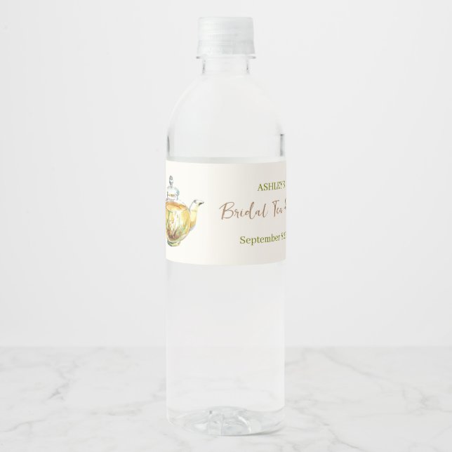 CHARMING Camomile Bridal Tea Party Water Bottle Label (Front)